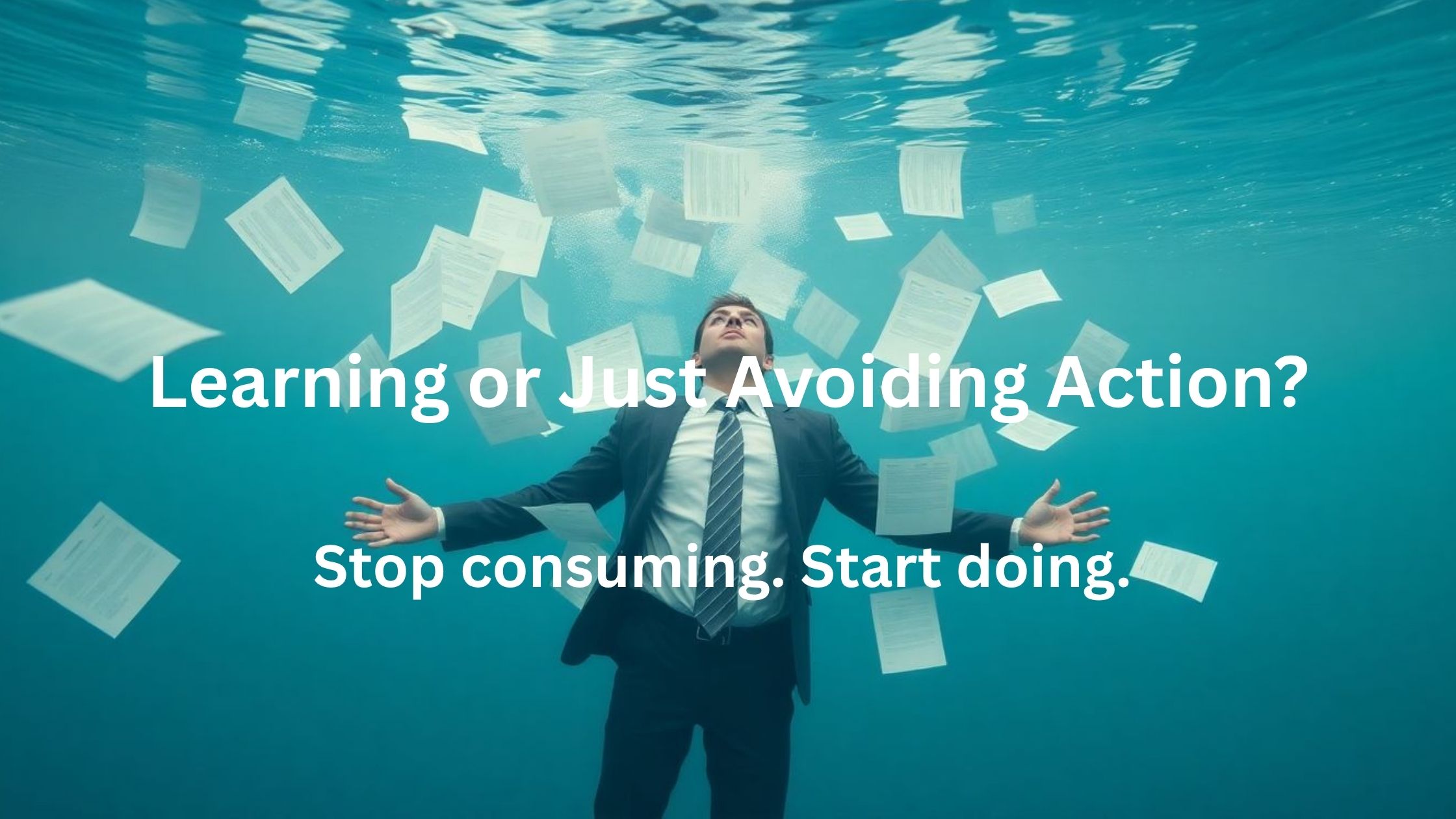 Online business beginner overwhelmed by information and struggling to take action