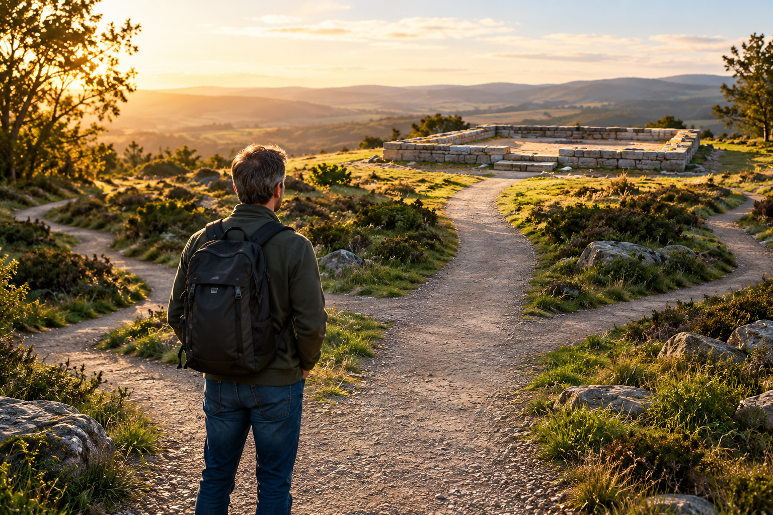 A path leading towards a building foundation, representing clarity and direction when building an online business.